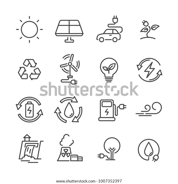 line icon electric power clean ennergy
concept. editable stroke. vector illutration.
