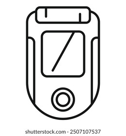 Line icon of an electric shaver showing the battery level icon through its body