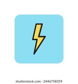 Line icon of electricity symbol. Flash, power, lightning bolt. Energy symbol. Can be used for pictograms, web icons, emblems