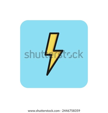 Line icon of electricity symbol. Flash, power, lightning bolt. Energy symbol. Can be used for pictograms, web icons, emblems