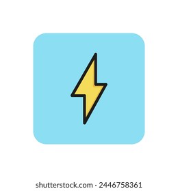 Line icon of electricity symbol. Lightning, danger, power. Energy symbol. Can be used for pictograms, web icons, dashboard symbols