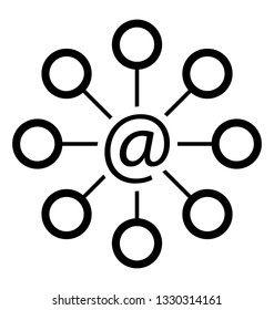 Line icon of email network 