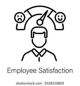 A line icon of employee satisfaction 