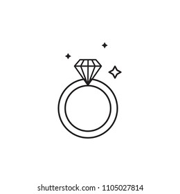 Line icon engagement ring