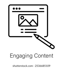 Un icono de línea de contenido atractivo 