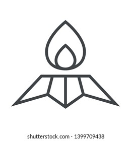 Line Icon Eternal Flame. Simple Vector Illustration With Ability To Change.