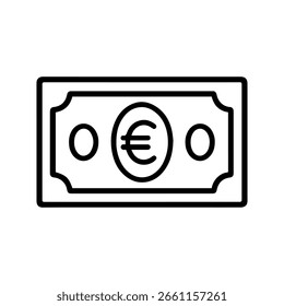 ícone da linha vetor da nota de euro sobre fundo branco
Ícone de linha de vetor negócios no plano de fundo branco