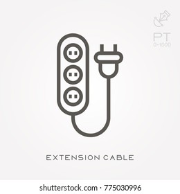 Line icon extension cable