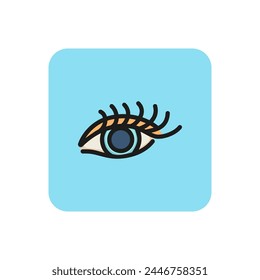 Line icon of eye. Eyelashes, mascara, look. Make-up concept. Can be used for topics like beauty, cosmetology, eyesight