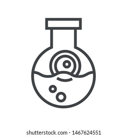 Line icon eyes in flask. Simple vector illustration with ability to change.