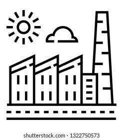 Line icon of factory 