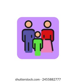 Line icon of family. Family law, insurance, protection. Family concept. Can be used for topics like relationships, society, population
