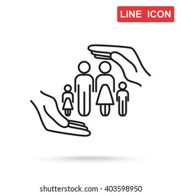 Line icon- Family life insurance