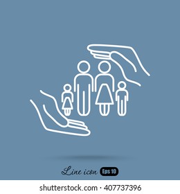 Line icon- Family life insurance