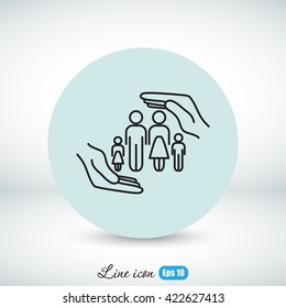 Line icon- Family life insurance