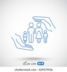 Line icon- Family life insurance