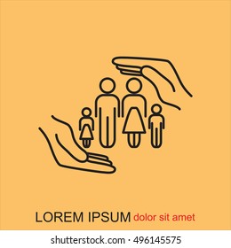 Line icon- Family life insurance