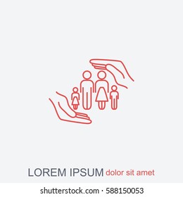 Line icon- Family life insurance