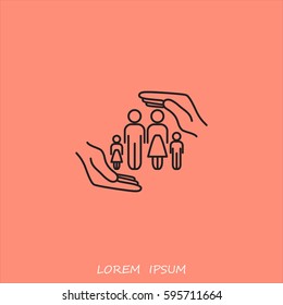 Line icon- Family life insurance