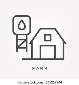 Line icon farm