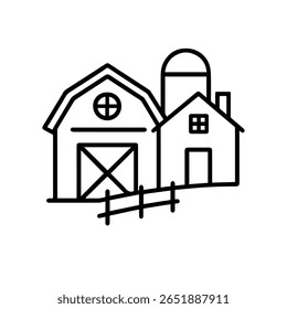 Liniensymbol, Farmvektor auf weißem Hintergrund
Vektorsymbol auf weißem Hintergrund