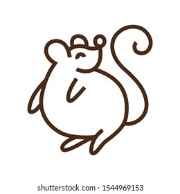 Line icon fat mouse. Simple vector illustration with ability to change.