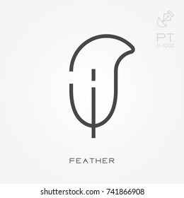 Line icon feather