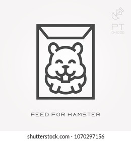 Line icon feed for hamster