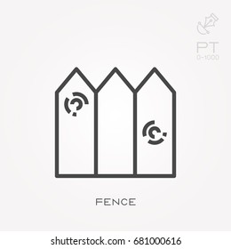 Line icon fence