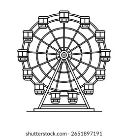 Icono de línea Vector de la rueda de la fortuna sobre fondo blanco
Icono de Vector sobre fondo blanco