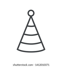 Line icon with festive hat. Simple vector illustration with ability to change.