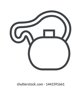Line icon field flask. Simple vector illustration with ability to change.