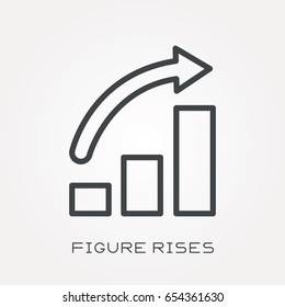 Line icon figure rises