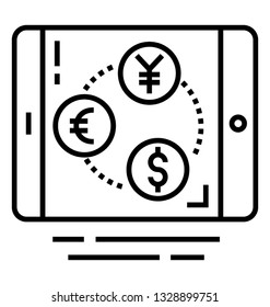 Line icon of financial network.