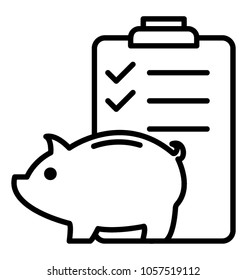 Line icon financial planning, saving funds 