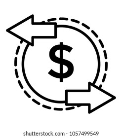 Line icon financial transaction, currency exchange 