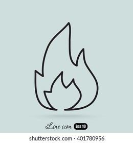 Line icon- Fire