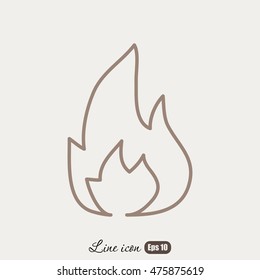 Line icon- Fire