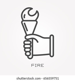 Line icon fire
