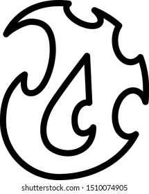 line icon of fire in vector design
