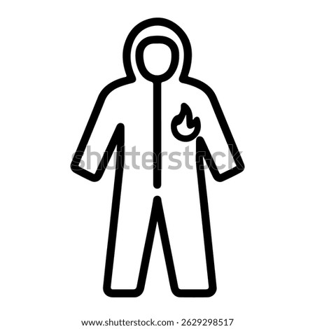 line icon fireproof suit on white background vector
Vector icon clothes and shoes