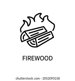 Line Icon Firewood In Simple Style. Vector sign in a simple style isolated on a white background.