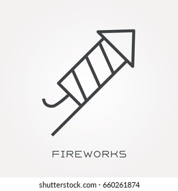 Line icon fireworks
