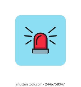 Line icon of flasher light. Police, emergency, siren. Warning sights concept. Can be used for signboards, web icons, pictograms