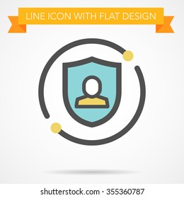 Line icon with flat design , Account security , Insurance