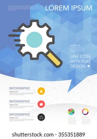 Line icon with flat design ,Business brochure template , Cover layout and infographics.