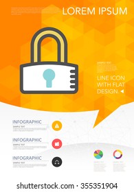 Line icon with flat design ,Business brochure template , Cover layout and infographics.
