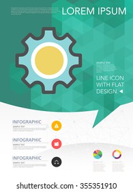Line icon with flat design ,Business brochure template , Cover layout and infographics.