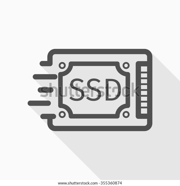 フラットデザインのラインアイコン コンピュータパーツ Ssd のベクター画像素材 ロイヤリティフリー