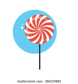 Line Icon with Flat Graphics Element of Sweet Candy Vector Illustration EPS10